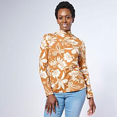 "As Is" G by Giuliana G-Knit Printed Mock Neck Top