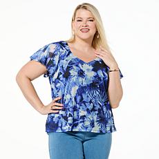 "As Is" G by Giuliana Printed Aria Mesh Knit Tank