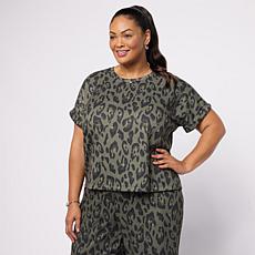 "As Is" G by Giuliana Printed French Terry Top