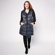 "As Is" G by Giuliana Printed Puffer Vest with Hood