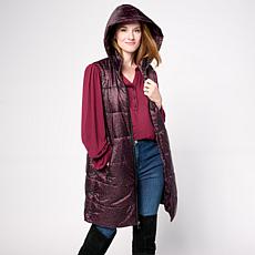 "As Is" G by Giuliana Printed Puffer Vest with Hood