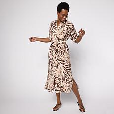 "As Is" G by Giuliana Printed Woven Shirt Dress