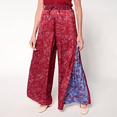 "As Is" G by Giuliana Printed Woven Wide-Leg Pant with Godets