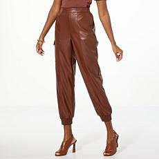 "As Is" G by Giuliana Pull-On Faux Leather Jogger Pant