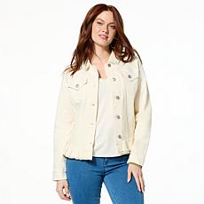 "As Is" G by Giuliana Ruffle Botton Denim Jacket