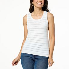 "As Is" G by Giuliana Shadow Striped Knit Tank