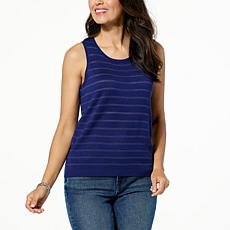"As Is" G by Giuliana Shadow Striped Knit Tank