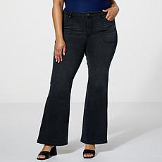 "As Is" G by Giuliana Stretch EcoChic Denim High-Rise Flared-Leg Jean