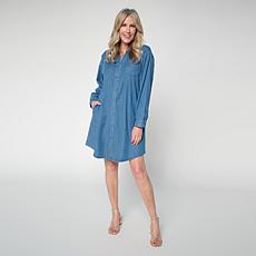 "As Is" G by Giuliana Tencel Button-Front Dress