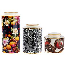 "As Is" G by Giuliana Tiered Stoneware Canisters 3-Piece Set 