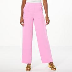 "As Is" G by Giuliana Woven Crepe Wide-Leg Cargo Pant