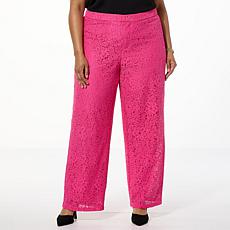"As Is" G by Giuliana Woven Lace Wide-Leg Pant