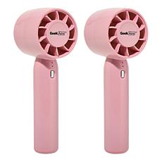 "As Is" Geek Aire set of 2 Mini Sparkle Rechargeable Handheld Fans