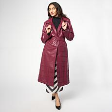 "As Is" Grey by Jhoan Sebastian Grey Faux Leather Trench Coat