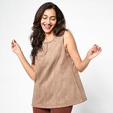 "As Is" Grey by Jhoan Sebastian Grey Faux Suede Top