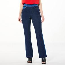 "As Is" GREY by Jhoan Sebastian Grey Knit Denim 5-Pocket Flare Jean