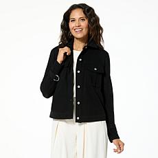 "As Is" GREY by Jhoan Sebastian Grey Knit Denim Jacket w/Mesh Sweat...