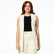 "As Is" GREY by Jhoan Sebastian Grey Swing Vest with White Topstitch