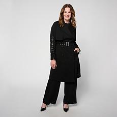 "As Is" Greyby Jhoan Sebastian Grey Stretch Twill Lace Up Sleeve Sp...