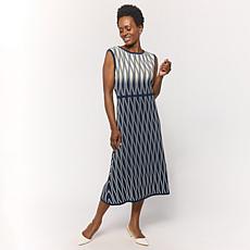 "As Is" Greyby Jhoan Sebastian Ottoman Diamond Pattern Knit Dress