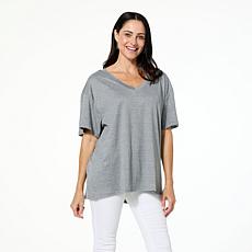 "As Is" HUE All-Day Comfy Knit Oversized Boyfriend Tee
