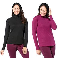 "As Is" IMAN Global Chic 2-pack Ribbed Knit Turtleneck Sweater