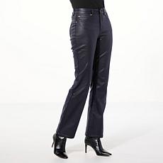 "As Is" IMAN Global Chic Coated Denim Bootcut Pant