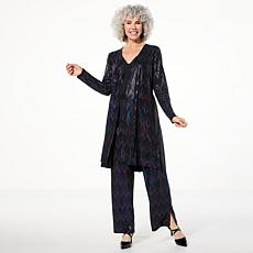 "As Is" IMAN Global Chic Open Front Sequin Duster Cardigan