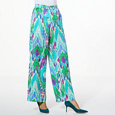 "As Is" IMAN Global Chic Printed Woven Wide-Leg Pant 
