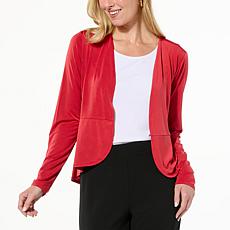 "As Is" IMAN Global Chic Solid Knit Peplum Topper