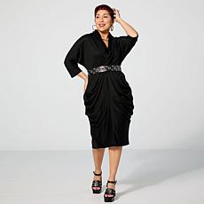 "As Is" In Earnest by Byron Lars Draped Shawl Collar Dress