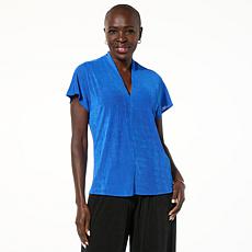 "As Is" Jaclyn Smith Cap Sleeve V-Neck Top