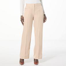 "As Is" Jaclyn Smith Pintucked Wide Leg Trouser Pant