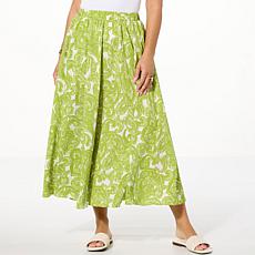 "As Is" Jaclyn Smith Printed Pull-On Full Circle Midi Skirt
