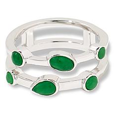 "As Is" Jade of Yesteryear Multi-Cut Jade Double-Band Ring