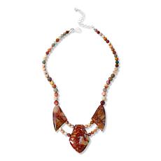 "As Is" Jay King Multicolor Madagascar Flower Chalcedony Necklace