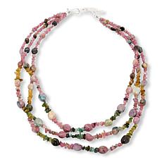 "As Is" Jay King Multicolor Tourmaline 3-Strand 18" Necklace