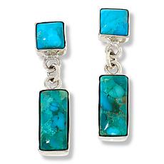 "As Is" Jay King Sterling Silver Maidenhair Turquoise Drop Earrings