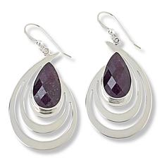 "As Is" Jay King Sterling Silver Ruby Drop Earrings