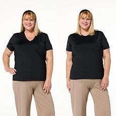 "As Is" Joy Collection Cool & Clean Two Performance Tees w/Headband 