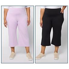 "As Is" Joy Performance Luxe Buttersoft Buy One, Get One Wide Leg C...