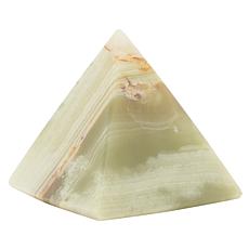 "As Is" KALIFANO Banded Green Onyx Decorative Carved Pyramid