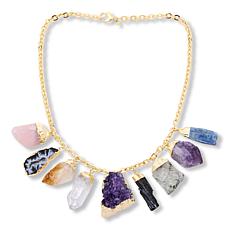 "As Is" KALIFANO Multigemstone 9-Stone Charm 20" Necklace