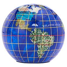 "As Is" KALIFANO Multigemstone Globe Paperweight with Gift Box