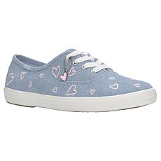 "As Is" Keds® Champion Embroidered Heart Canvas Lace-Up Sneaker