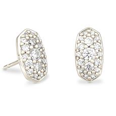 "As Is" Kendra Scott Grayson Cubic Zirconia Hexagon Pavé Stud Earrings