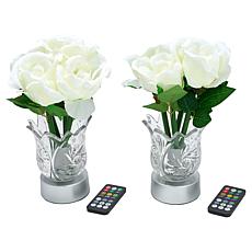 "As Is" Living Glow Rechargeable LED Color Changing Flower Light - ...