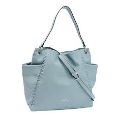 "As Is" London Fog Amara Whipstitch Crossbody Strap Shopper Hobo Bag