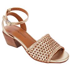 "As Is" Lucky Brand Modessa Leather Woven Sandal