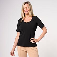 "As Is" Mark & James by Badgley Mischka Amy Short Sleeve Tee